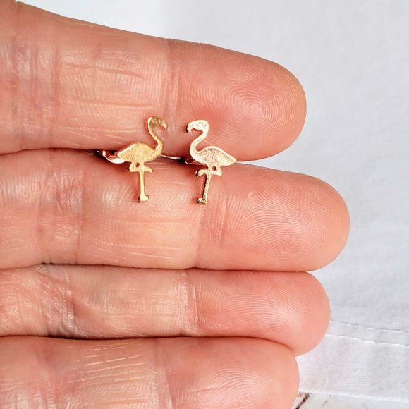 Rose Flamingo Earrings - Picture 3 of 6